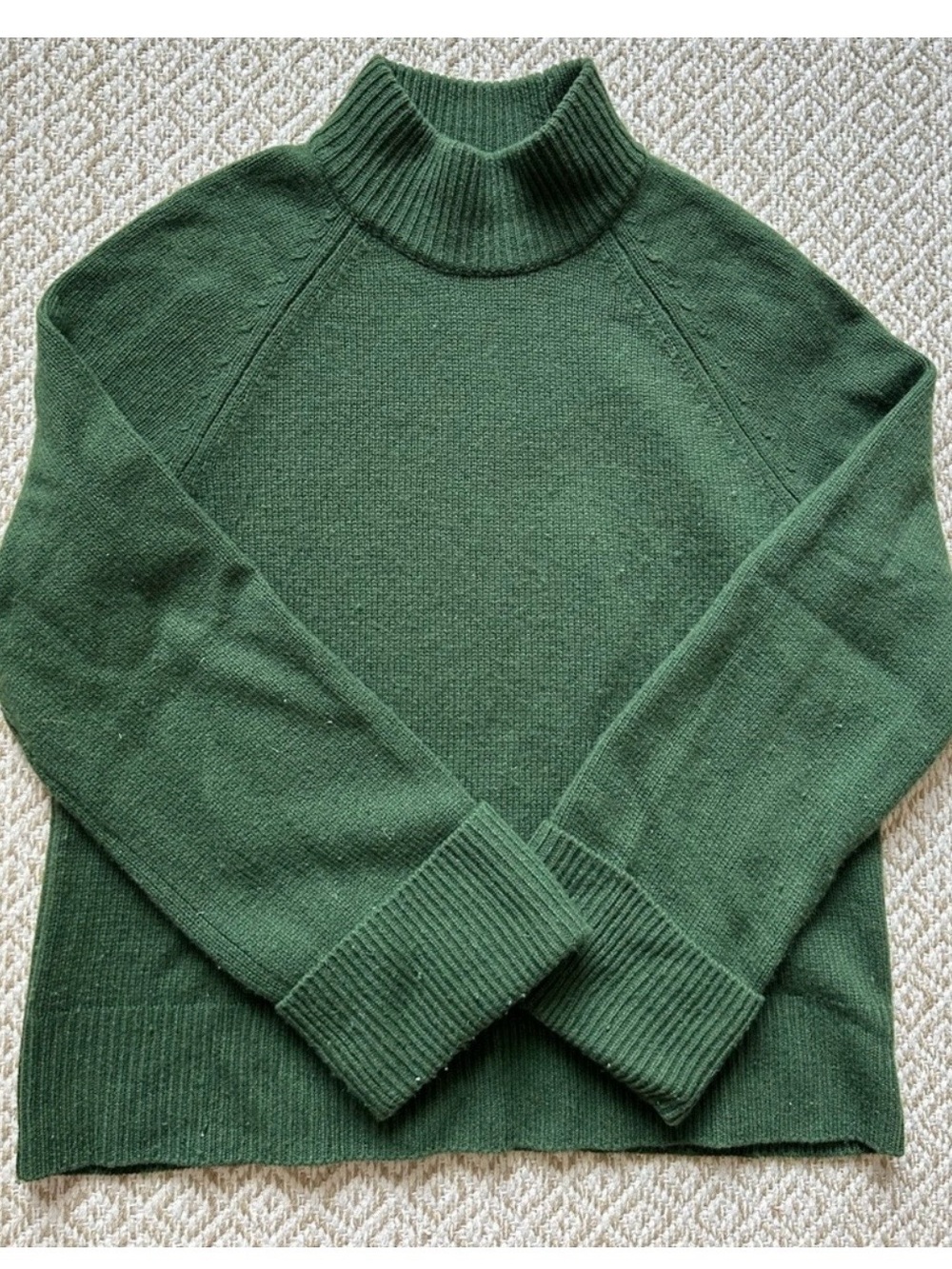 Reformation Garrett Cashmere Oversized  Forrest Green Turtleneck Sweater